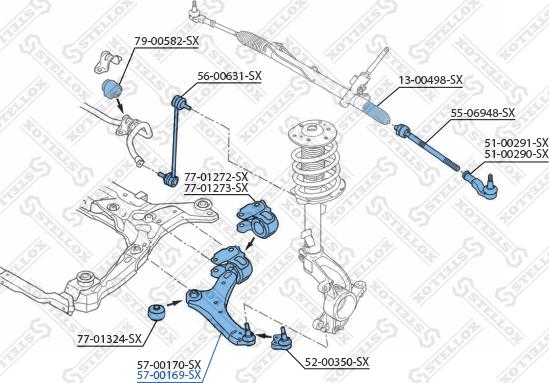 Stellox 57-00169-SX - Рычаг подвески колеса avtokuzovplus.com.ua