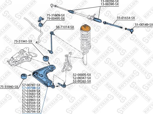 Stellox 57-00788-SX - Рычаг подвески колеса autodnr.net