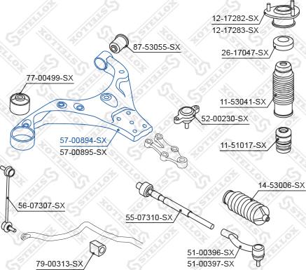 Stellox 57-00894-SX - Рычаг подвески колеса avtokuzovplus.com.ua