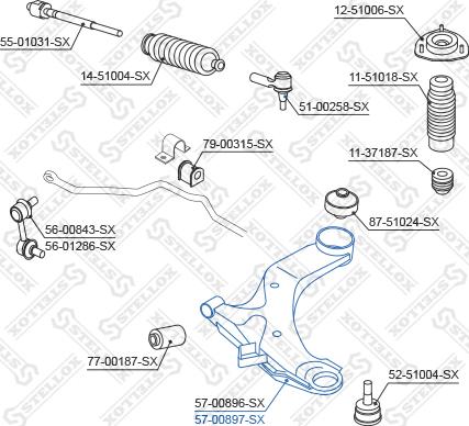 Stellox 57-00897-SX - Важіль незалежної підвіски колеса autocars.com.ua