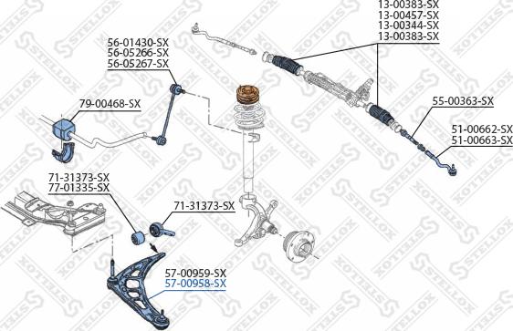 Stellox 57-00958-SX - Рычаг подвески колеса avtokuzovplus.com.ua