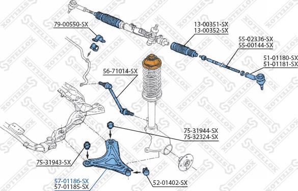 Stellox 57-01186-SX - Важіль незалежної підвіски колеса autocars.com.ua