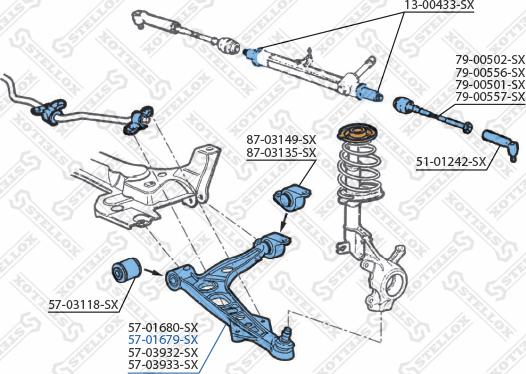 Stellox 57-01679-SX - Важіль незалежної підвіски колеса autocars.com.ua