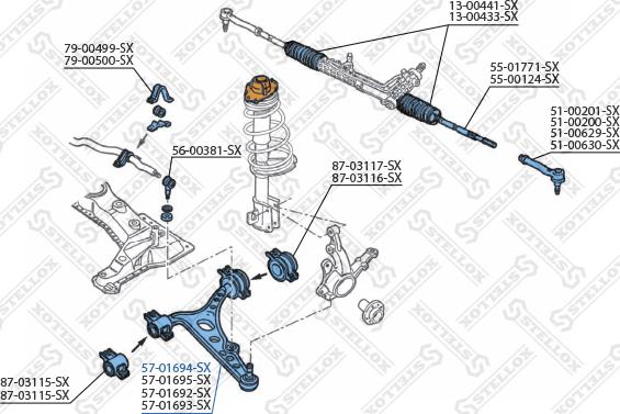 Stellox 57-01694-SX - Важіль незалежної підвіски колеса autocars.com.ua