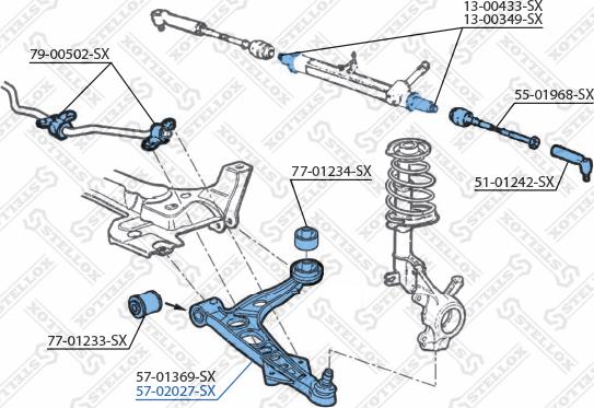 Stellox 57-02027-SX - Рычаг подвески колеса autodnr.net