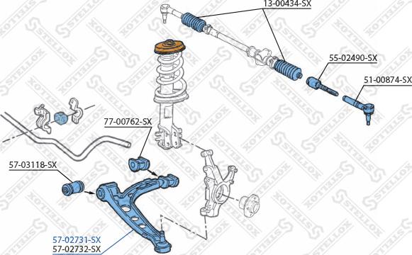 Stellox 57-02731-SX - Рычаг подвески колеса avtokuzovplus.com.ua