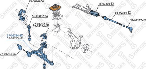 Stellox 57-02754-SX - Рычаг подвески колеса avtokuzovplus.com.ua