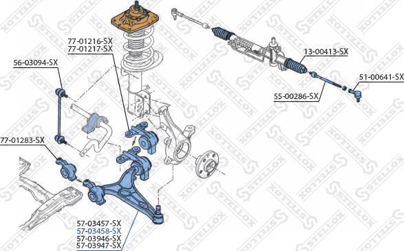 Stellox 57-03458-SX - Важіль незалежної підвіски колеса autocars.com.ua