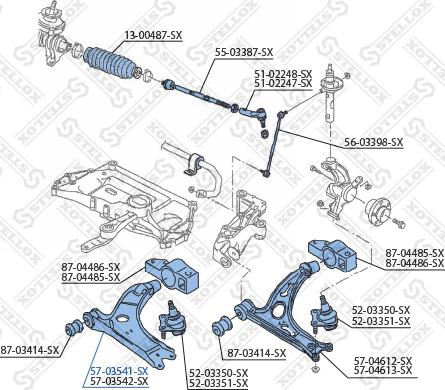 Stellox 57-03541-SX - Важіль незалежної підвіски колеса autocars.com.ua