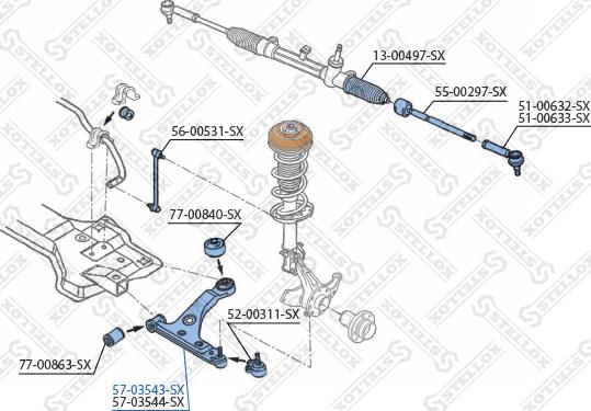 Stellox 57-03543-SX - Важіль незалежної підвіски колеса autocars.com.ua