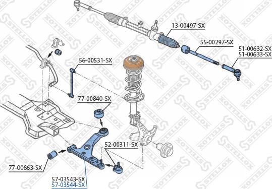 Stellox 57-03544-SX - Рычаг подвески колеса avtokuzovplus.com.ua