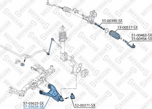 Stellox 57-03626-SX - Важіль незалежної підвіски колеса autocars.com.ua