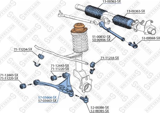 Stellox 57-03664-SX - Рычаг подвески колеса avtokuzovplus.com.ua