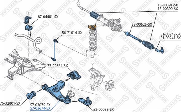 Stellox 57-03674-SX - Важіль незалежної підвіски колеса autocars.com.ua