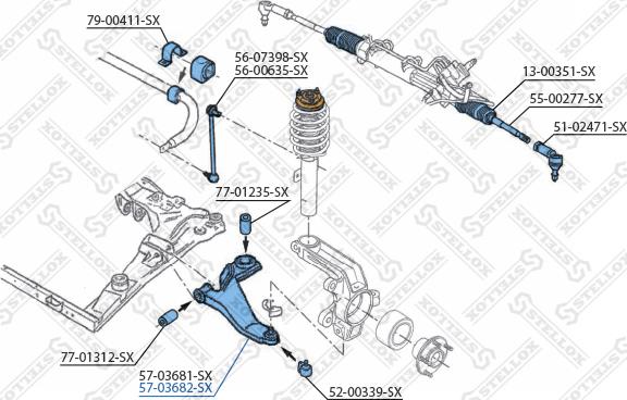 Stellox 57-03682-SX - Рычаг подвески колеса avtokuzovplus.com.ua