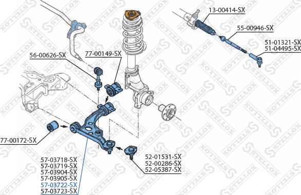 Stellox 57-03722-SX - Важіль незалежної підвіски колеса autocars.com.ua