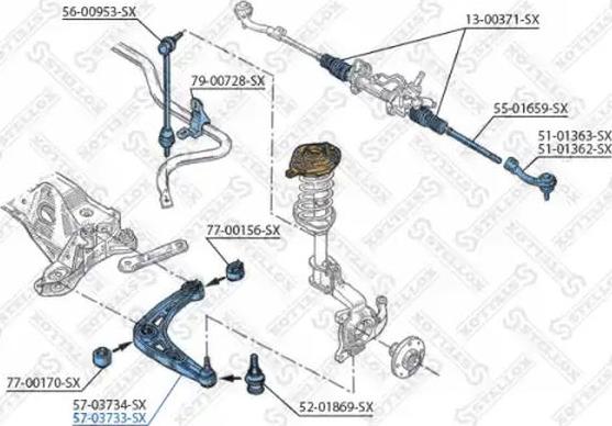 Stellox 57-03733-SX - Важіль незалежної підвіски колеса autocars.com.ua