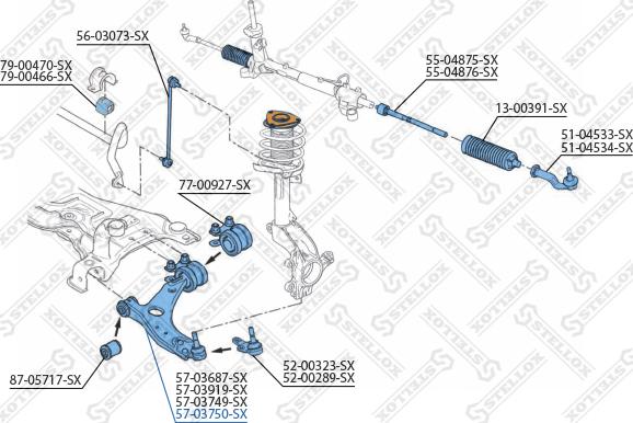 Stellox 57-03750-SX - Рычаг подвески колеса autodnr.net