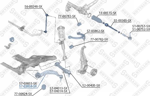 Stellox 57-03858-SX - Рычаг подвески колеса avtokuzovplus.com.ua