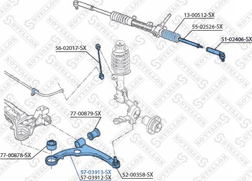 Stellox 57-03913-SX - Рычаг подвески колеса avtokuzovplus.com.ua