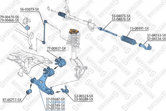 Stellox 57-03919-SX - Важіль незалежної підвіски колеса autocars.com.ua