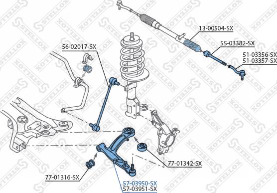 Stellox 57-03950-SX - Рычаг подвески колеса avtokuzovplus.com.ua