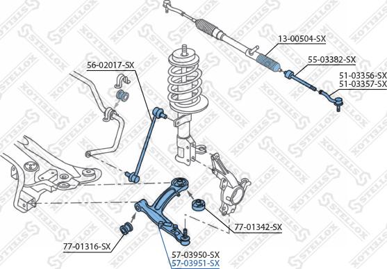 Stellox 57-03951-SX - Важіль незалежної підвіски колеса autocars.com.ua