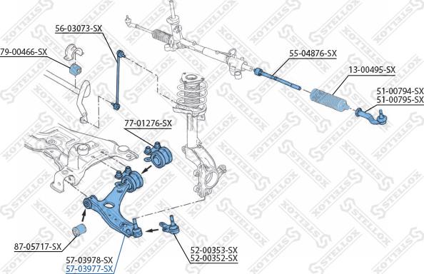 Stellox 57-03977-SX - Важіль незалежної підвіски колеса autocars.com.ua