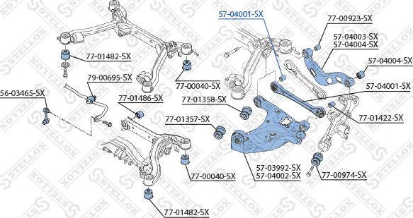 Stellox 57-04001-SX - Важіль незалежної підвіски колеса autocars.com.ua