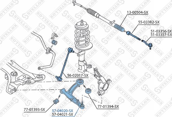 Stellox 57-04020-SX - Рычаг подвески колеса avtokuzovplus.com.ua