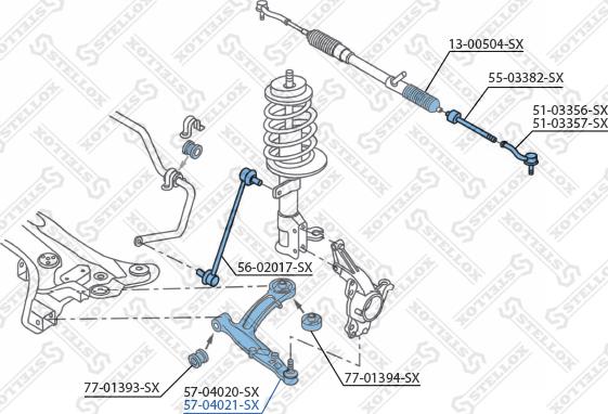 Stellox 57-04021-SX - Важіль незалежної підвіски колеса autocars.com.ua