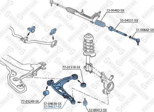 Stellox 57-04637-SX - Важіль незалежної підвіски колеса autocars.com.ua