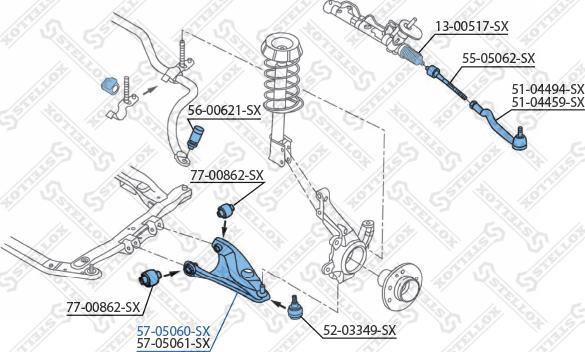 Stellox 57-05060-SX - Рычаг подвески колеса avtokuzovplus.com.ua