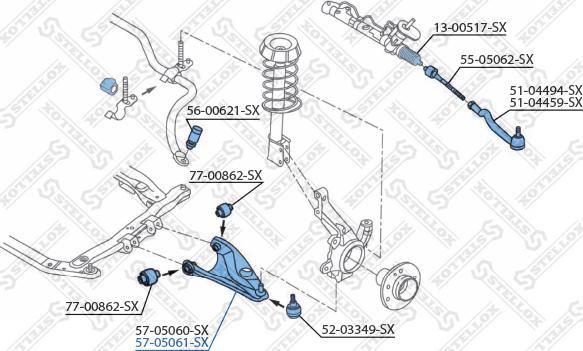 Stellox 57-05061-SX - Важіль незалежної підвіски колеса autocars.com.ua