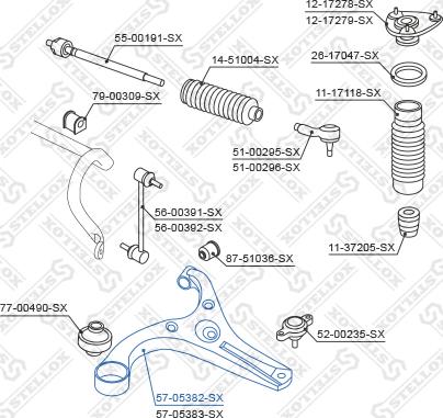 Stellox 57-05382-SX - Важіль незалежної підвіски колеса autocars.com.ua