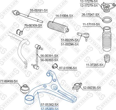 Stellox 57-05383-SX - Важіль незалежної підвіски колеса autocars.com.ua