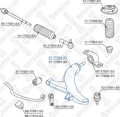 Stellox 57-17002-SX - Рычаг подвески колеса avtokuzovplus.com.ua