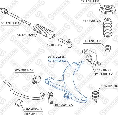 Stellox 57-17003-SX - Важіль незалежної підвіски колеса autocars.com.ua