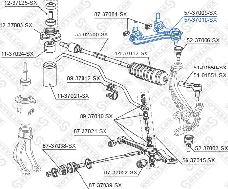 Stellox 57-37010-SX - Рычаг подвески колеса avtokuzovplus.com.ua