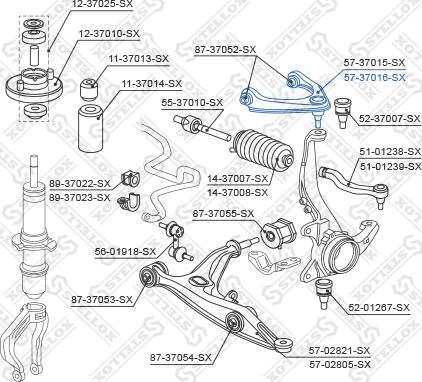 Stellox 57-37016-SX - Важіль незалежної підвіски колеса autocars.com.ua