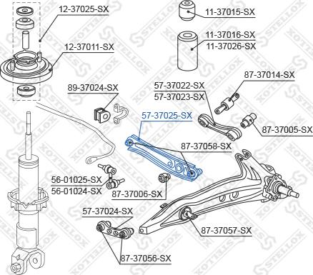 Stellox 57-37025-SX - Важіль незалежної підвіски колеса autocars.com.ua