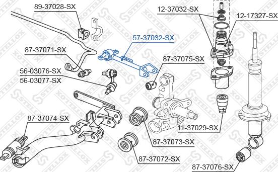 Stellox 57-37032-SX - Тяга / стійка, підвіска колеса autocars.com.ua