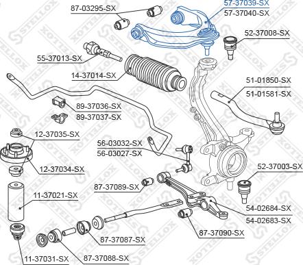 Stellox 57-37039-SX - Важіль незалежної підвіски колеса autocars.com.ua