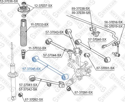 Stellox 57-37045-SX - Тяга / стойка, подвеска колеса avtokuzovplus.com.ua