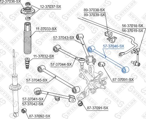 Stellox 57-37046-SX - Тяга / стойка, подвеска колеса avtokuzovplus.com.ua