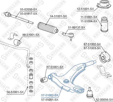 Stellox 57-51002-SX - Важіль незалежної підвіски колеса autocars.com.ua