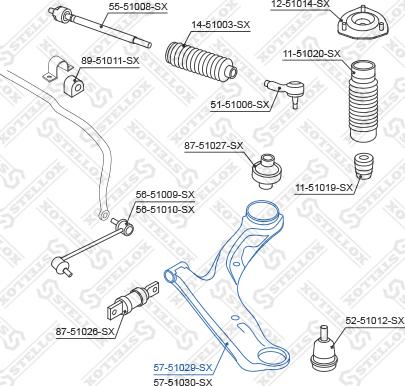 Stellox 57-51029-SX - Рычаг подвески колеса avtokuzovplus.com.ua