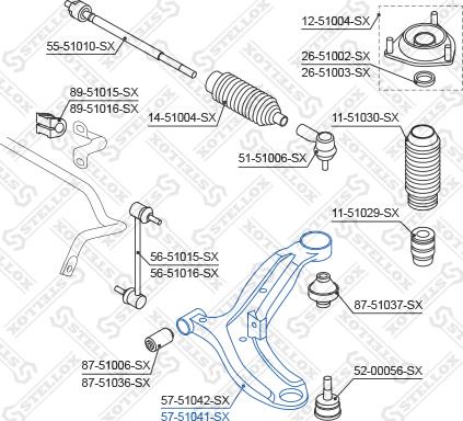 Stellox 57-51041-SX - Рычаг подвески колеса avtokuzovplus.com.ua