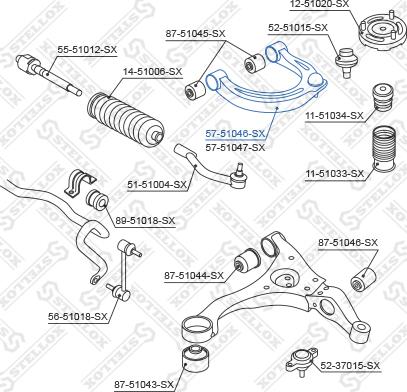 Stellox 57-51046-SX - Рычаг подвески колеса avtokuzovplus.com.ua