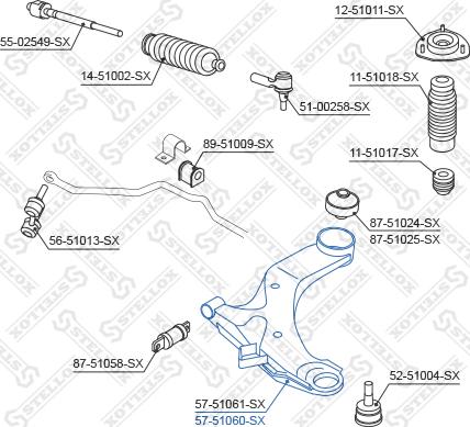 Stellox 57-51060-SX - Рычаг подвески колеса avtokuzovplus.com.ua